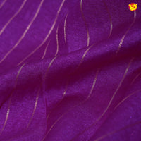 Violet With Navy Blue Stripes Design Semi Silk Blend Saree With Double Blouse Concept