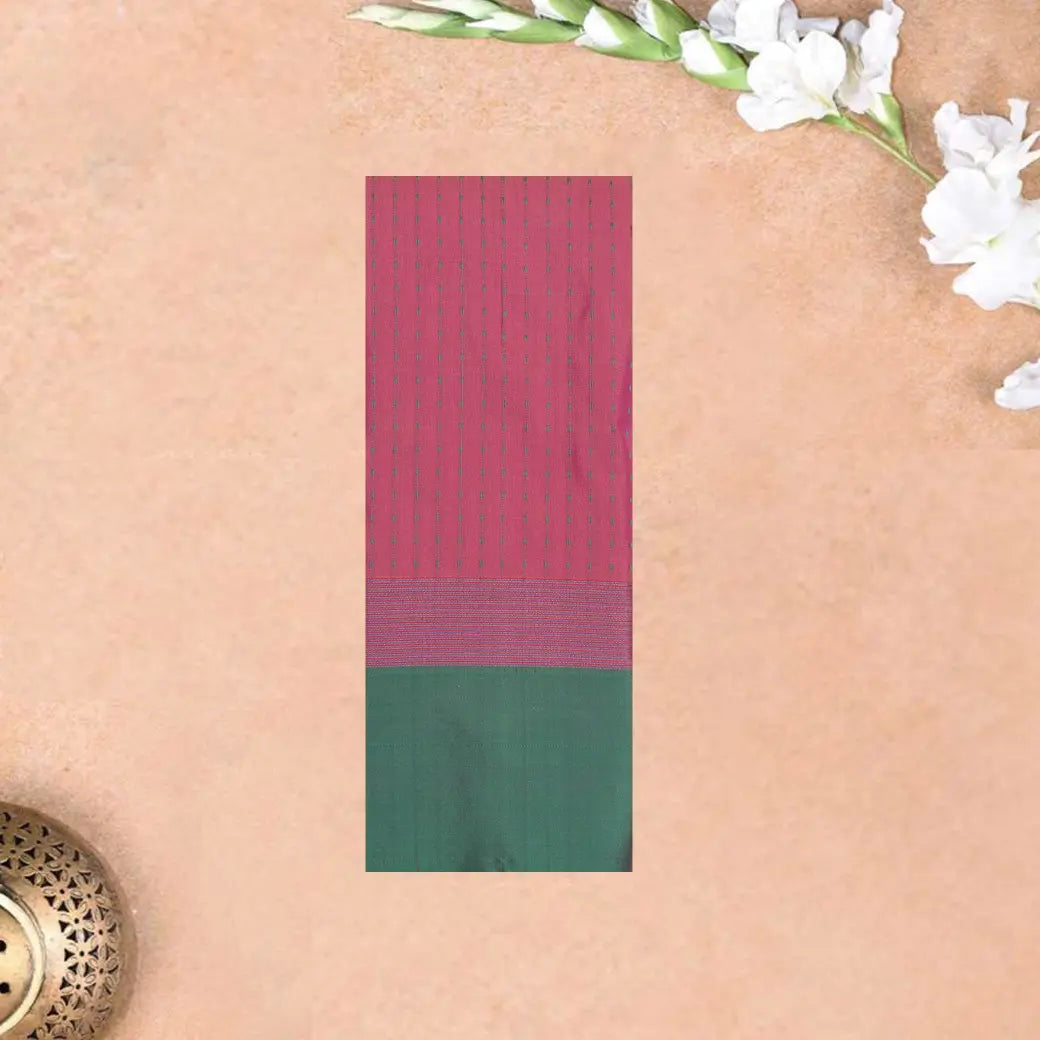 Pink with Green Arani Fancy Silk Saree