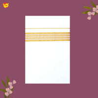 White with Gold Fancy Border Single Layer Cotton Men’s Dhoti