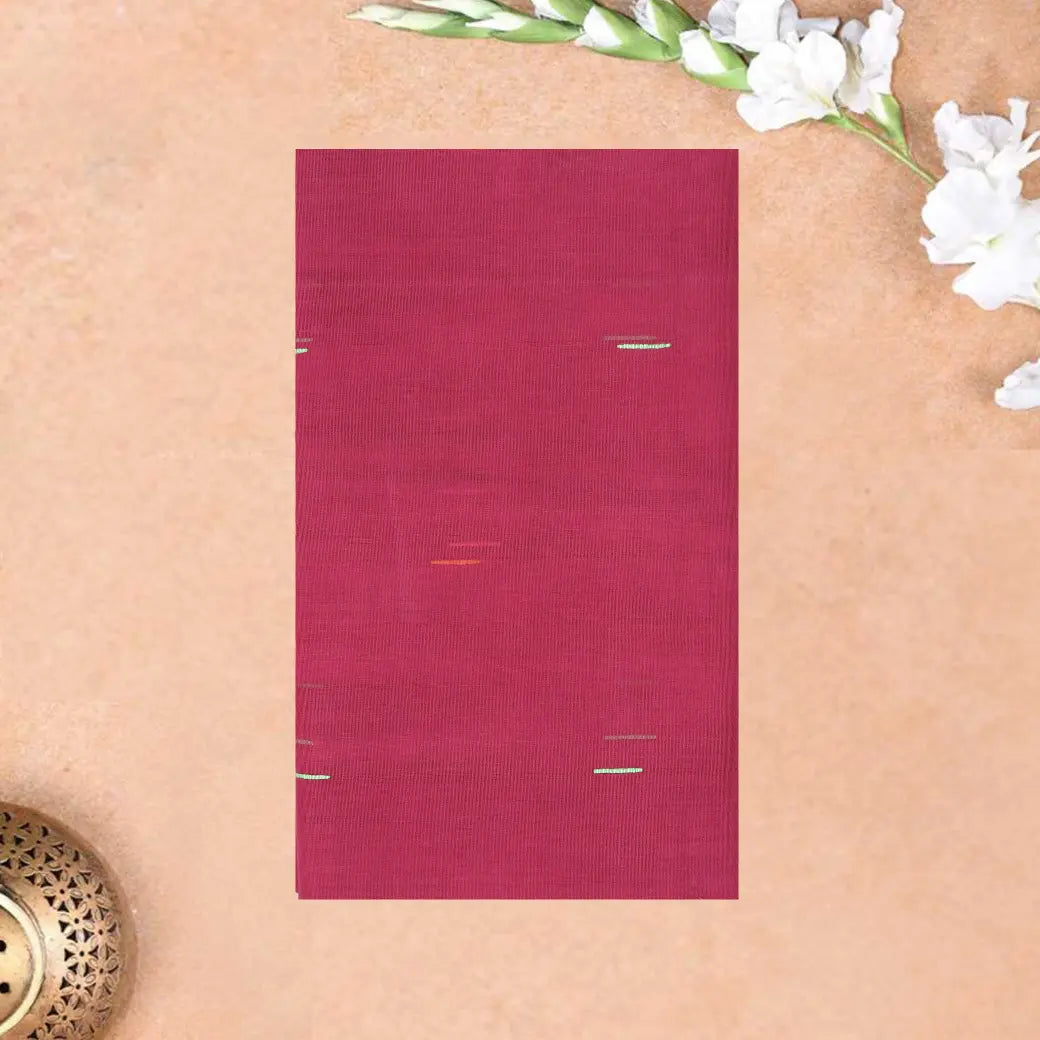 Maroon Red with Tan Traditional Buttas Venkatagiri Pure Cotton Saree