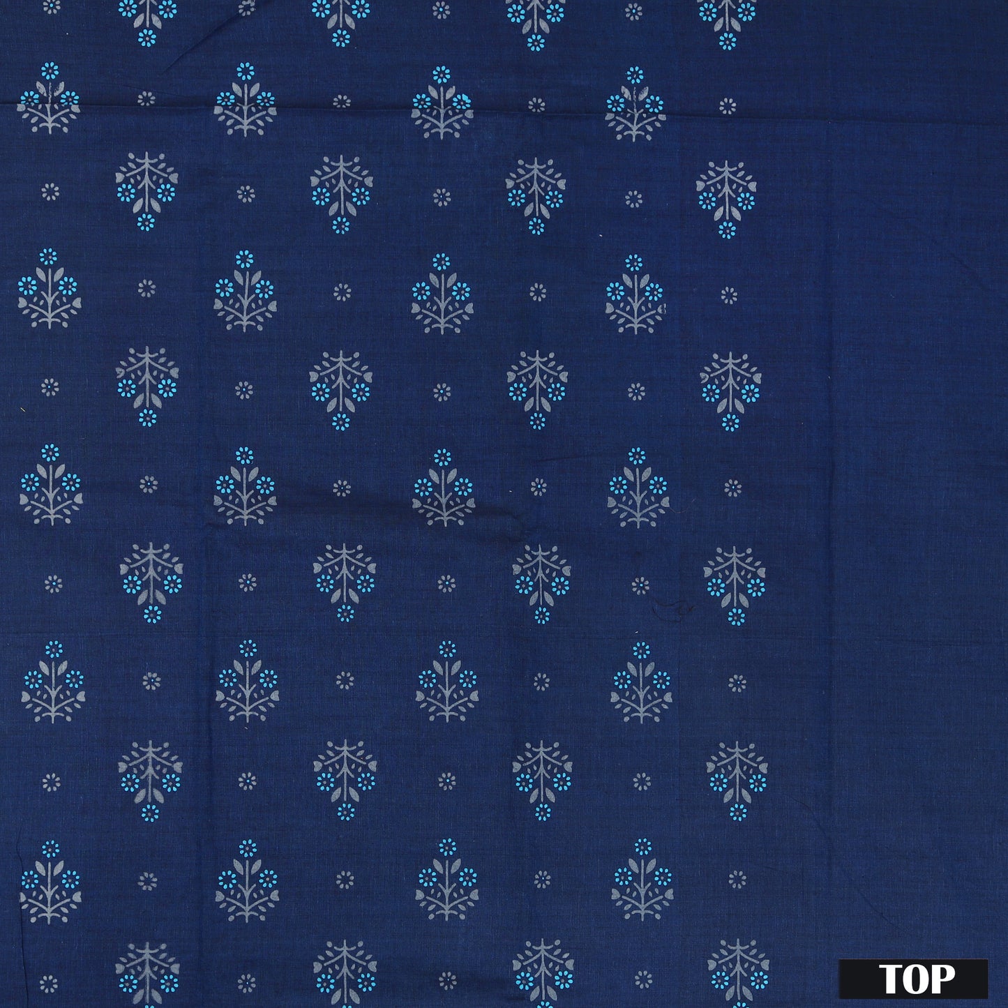 Indigo Blue With Grey Cotton Ladies Chudithar Material