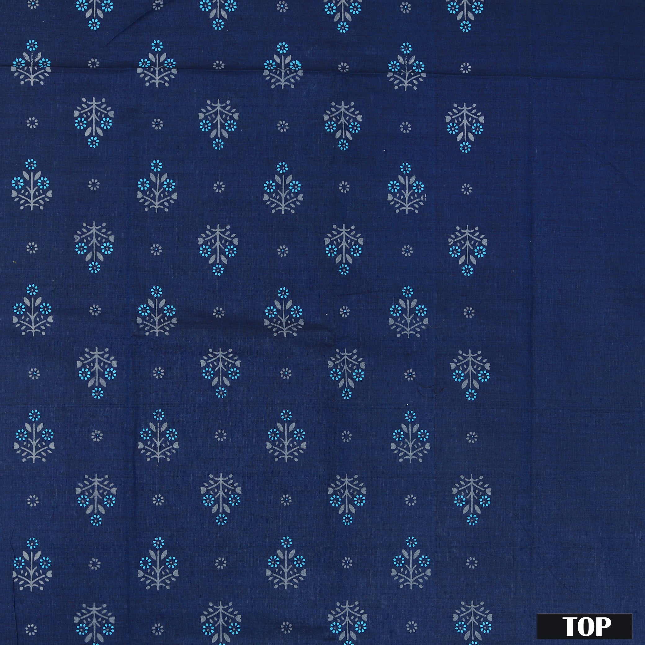 Indigo Blue With Grey Cotton Ladies Chudithar Material
