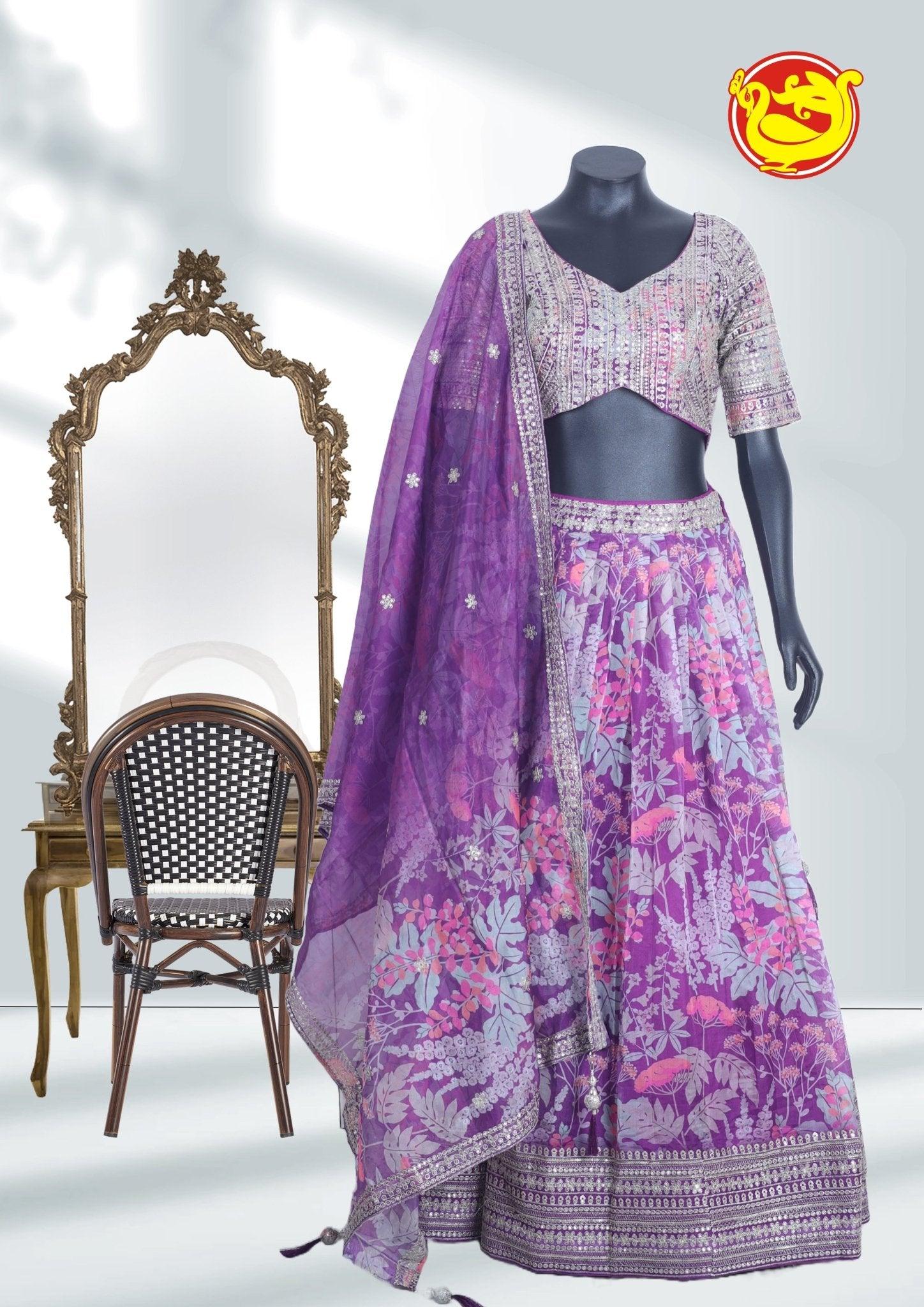 Designer Bridal Purple Lehenga choli - Thenianantham