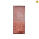 Light Orange With Light Grey Floral Design Copper Zari Semi Silk Set Sarees - Thenianantham