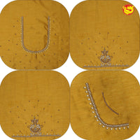 Yellow Bridal Aariwork Blouse - Thenianantham