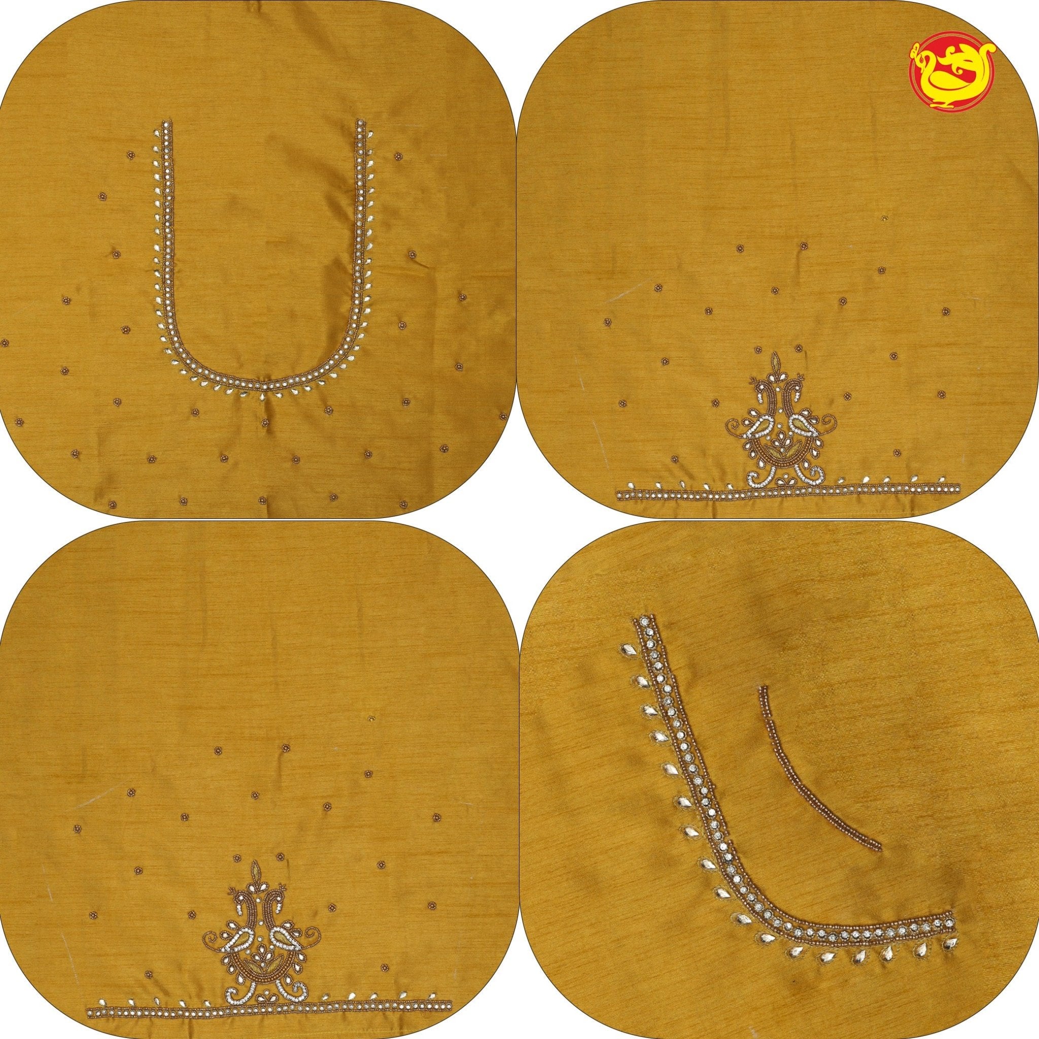 Yellow Bridal Aariwork Blouse - Thenianantham