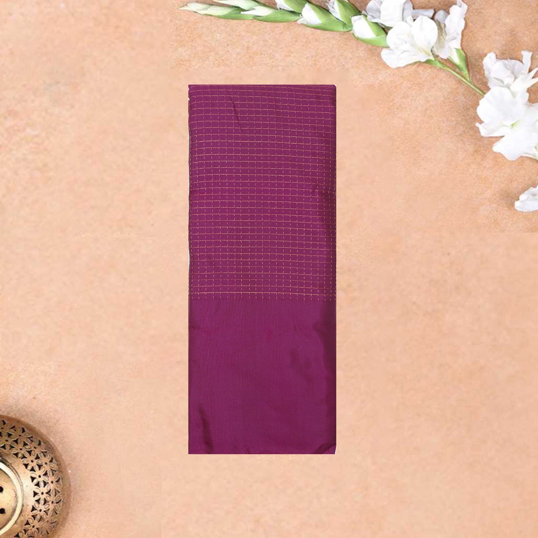 Maroon With Purple Border   Arani Silk Saree