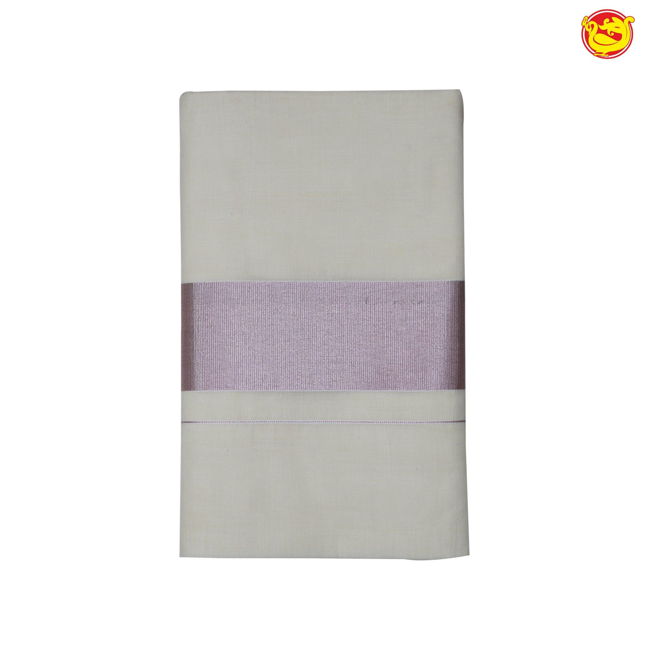 Southloom Exclusive Onam Kasavu Saree With Pink Zari Pattern (Matching Plain Blouse Included)