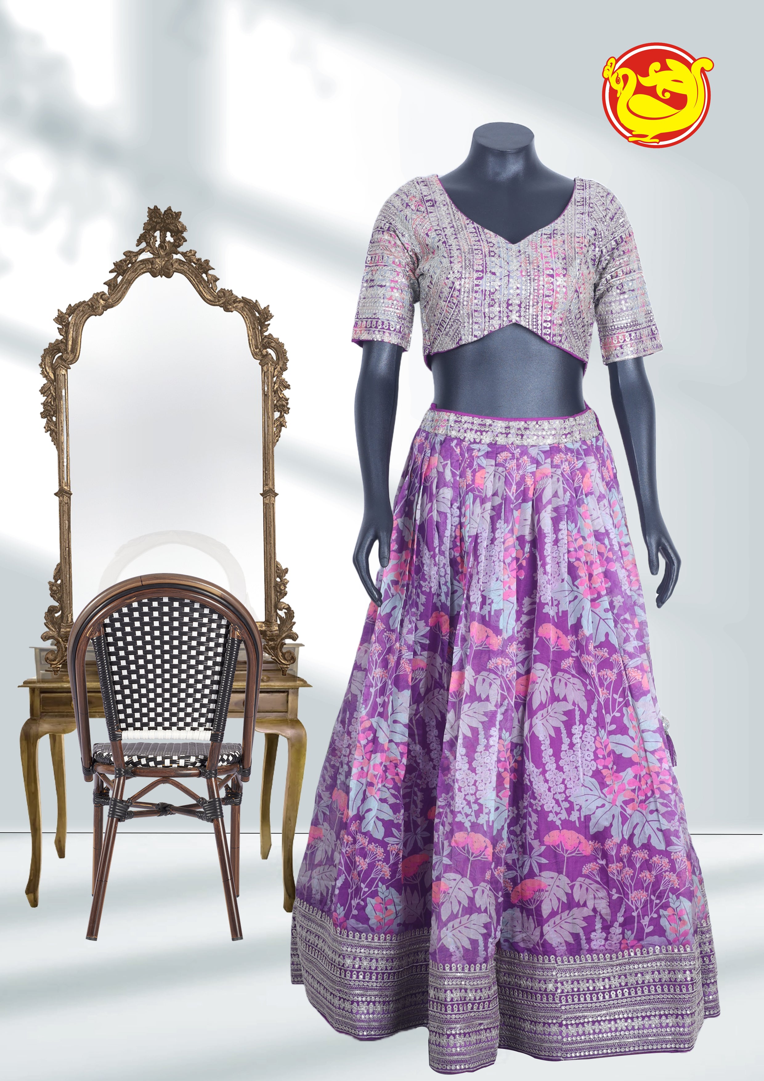 Designer Bridal Purple Lehenga choli