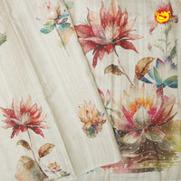 Sandal Khadi Tussar Saree