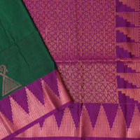 Parrot Green with Purple Soft Silk Saree