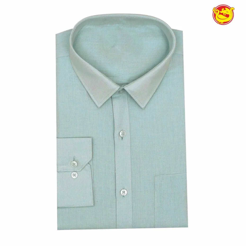 Light blue  tissue cotton flexi fit dhoti and shirt set