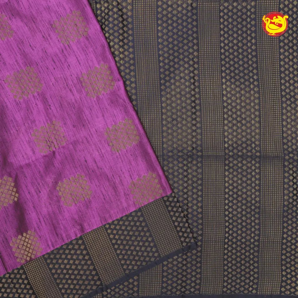 Purple with Black Soft Silk Saree