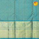 Light lavender Wedding Silk Saree With Peacock Blue Pallu - Thenianantham