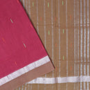 Maroon Red with Tan Traditional Buttas Venkatagiri Pure Cotton Saree