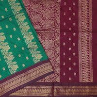 Green  With  Maroon Premium Quality Kalyani Cotton Saree    