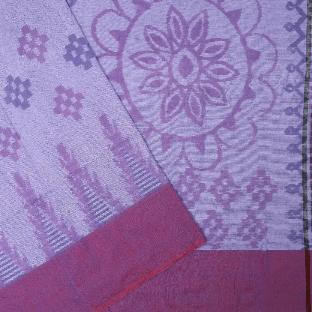 Lavender color Linen Cotton Saree