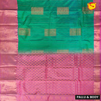 Green with Purple Soft Silk Saree