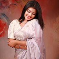 Light Purple Space Silk Saree