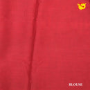 Spanish Red with White Half-Half Pure Mul Mul Cotton Saree with Blouse