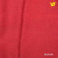 Spanish Red with White Half-Half Pure Mul Mul Cotton Saree with Blouse