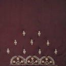 Chocolate Brown Bridal Aariwork Blouse - Thenianantham