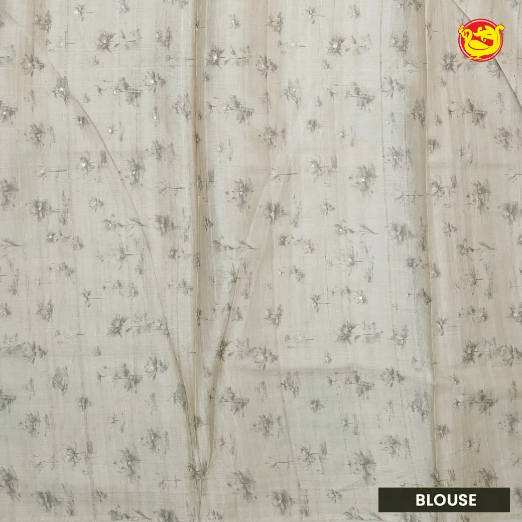 Sandal Khadi Tussar Saree