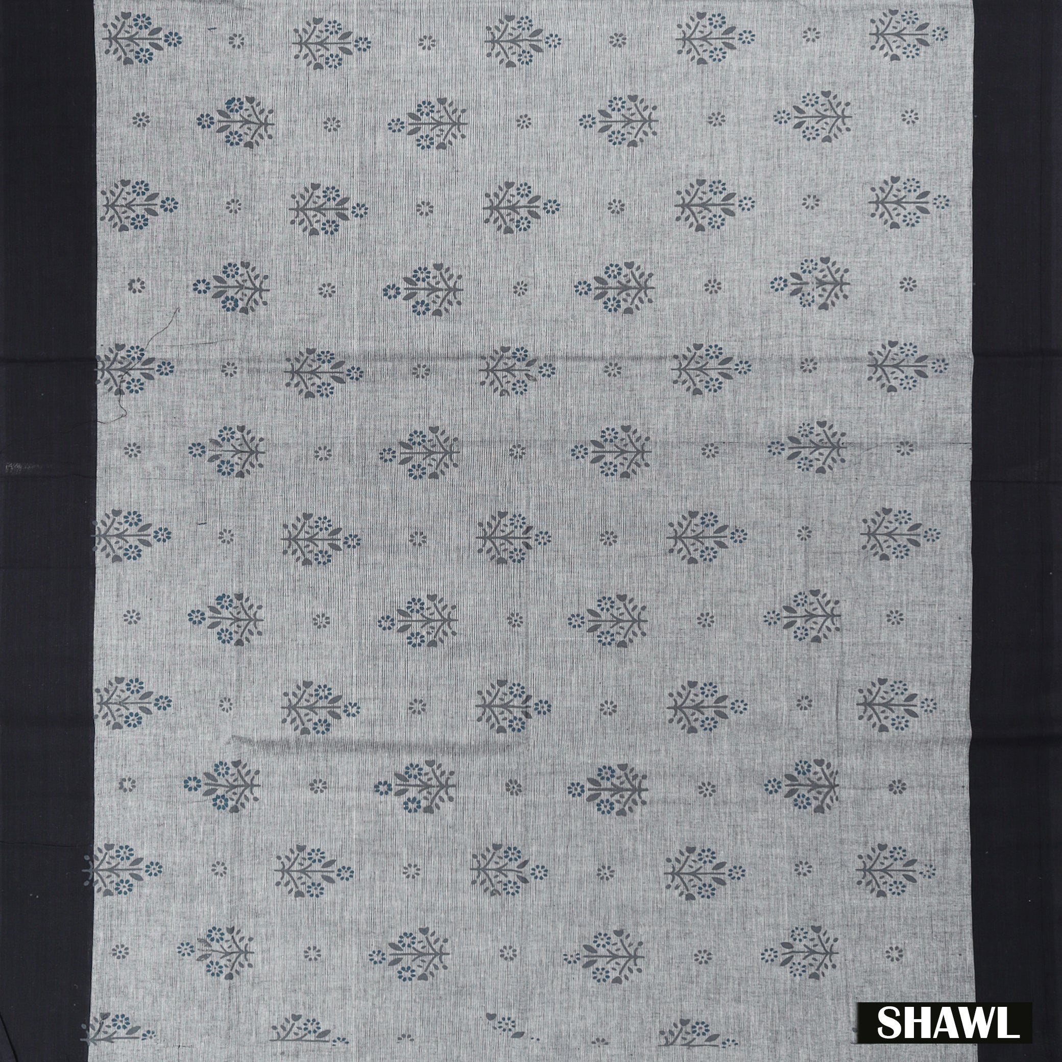 Indigo Blue With Grey Cotton Ladies Chudithar Material