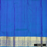 Magenta with Blue Gold Zari Border Wedding Silk Saree