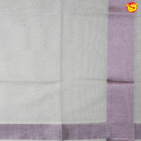 Southloom Exclusive Onam Kasavu Saree With Pink Zari Pattern (Matching Plain Blouse Included)