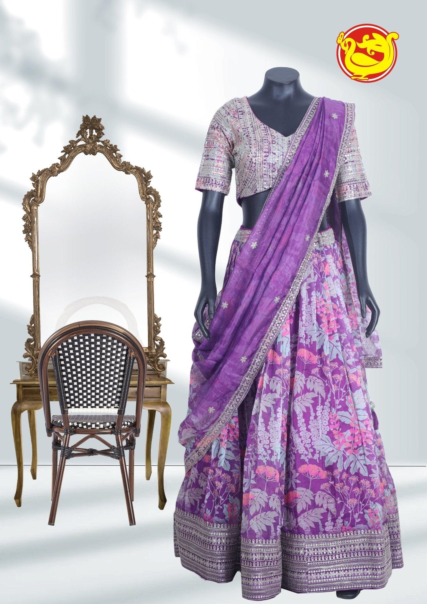 Designer Bridal Purple Lehenga choli - Thenianantham