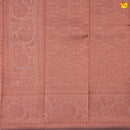 Light Orange With Light Grey Floral Design Copper Zari Semi Silk Set Sarees - Thenianantham