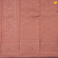 Light Orange With Light Grey Floral Design Copper Zari Semi Silk Set Sarees - Thenianantham