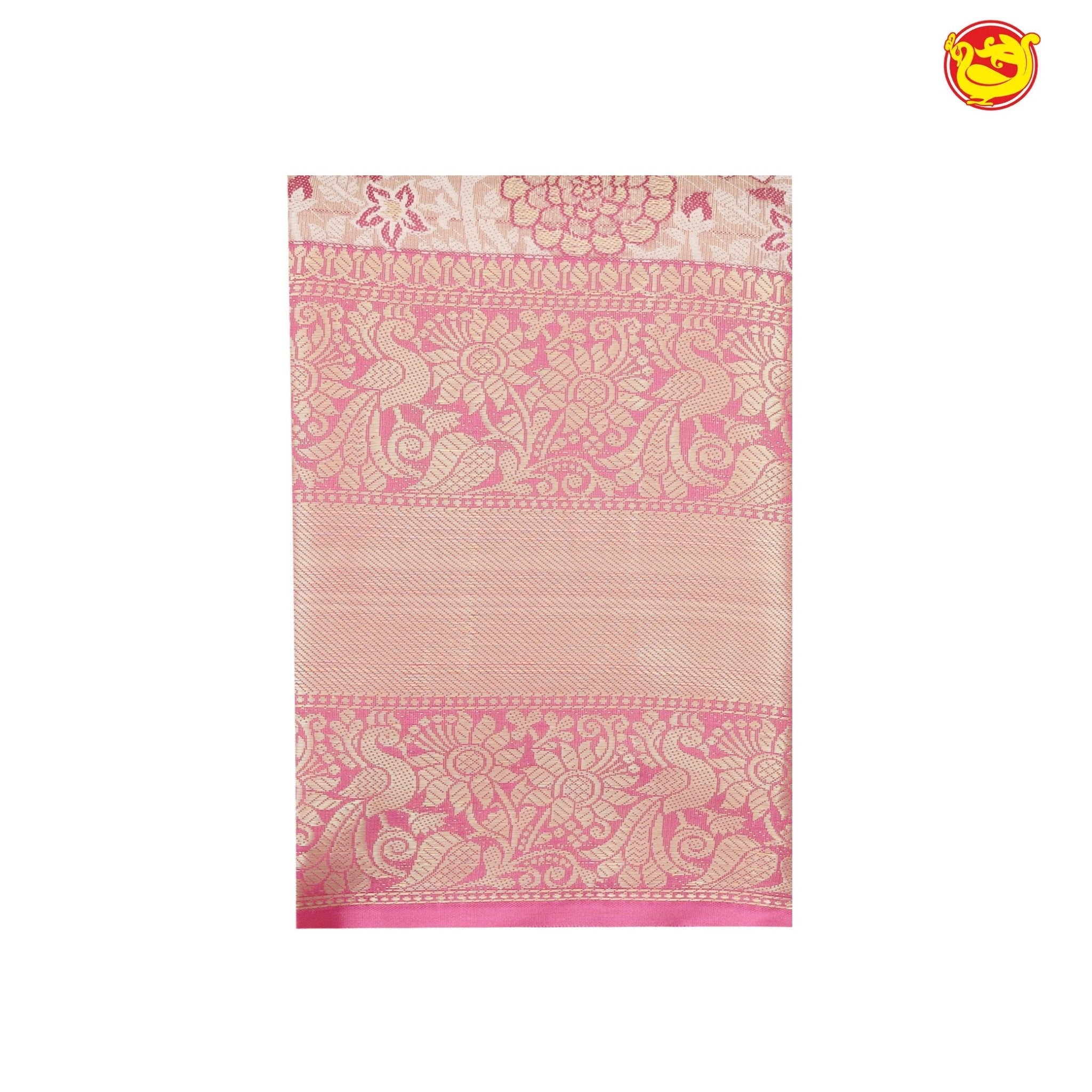 Peach with Gold Zari Traditional Soft Silk Saree