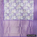 Lavender With off white Design Dola Silk