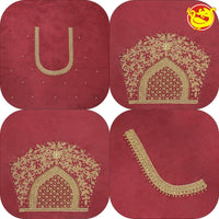 Maroon Bridal Aariwork Blouse - Thenianantham