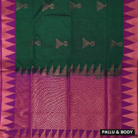 Parrot Green with Purple Soft Silk Saree