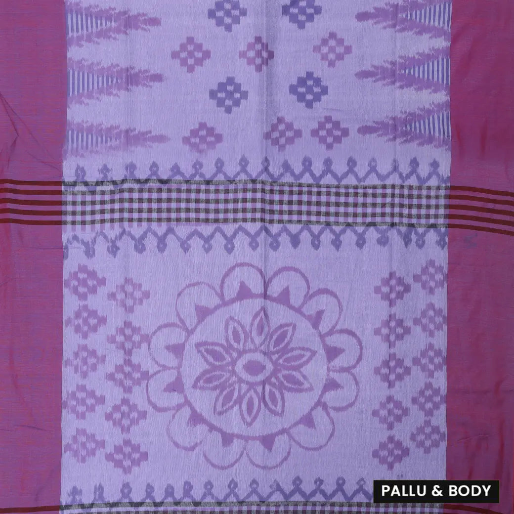 Lavender color Linen Cotton Saree