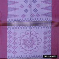 Lavender color Linen Cotton Saree