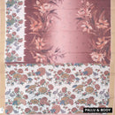 Brown with off white  priented floral design Semi Chanderi  Saree