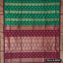 Green  With  Maroon Premium Quality Kalyani Cotton Saree    