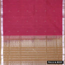 Maroon Red with Tan Traditional Buttas Venkatagiri Pure Cotton Saree