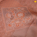 Light Orange With Light Grey Floral Design Copper Zari Semi Silk Set Sarees - Thenianantham