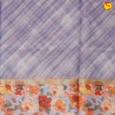 Light Purple semi Organza Silk With Digital Floral Design Border Saree - Thenianantham