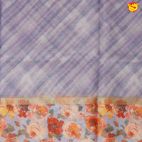 Light Purple semi Organza Silk With Digital Floral Design Border Saree - Thenianantham