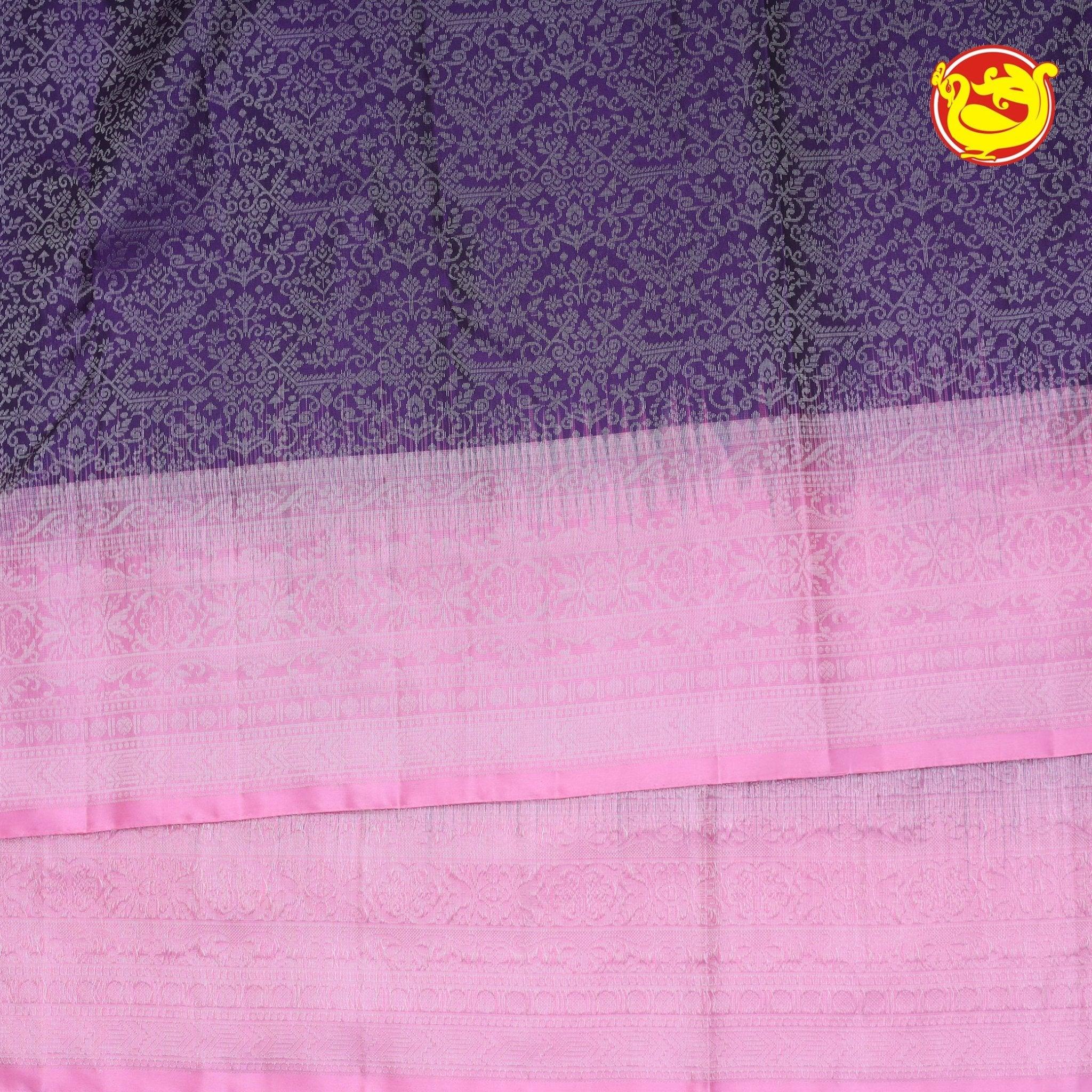 Purple With Pink Soft Silk Saree - Thenianantham