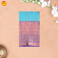 Sky blue with Purple Pure Kanchipuram Silk Saree