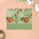Light Green Floral Digital Printed Linen Saree