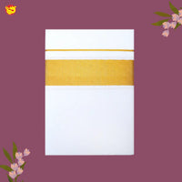 White with Gold Fancy Border Single Layer Cotton Men’s Dhoti