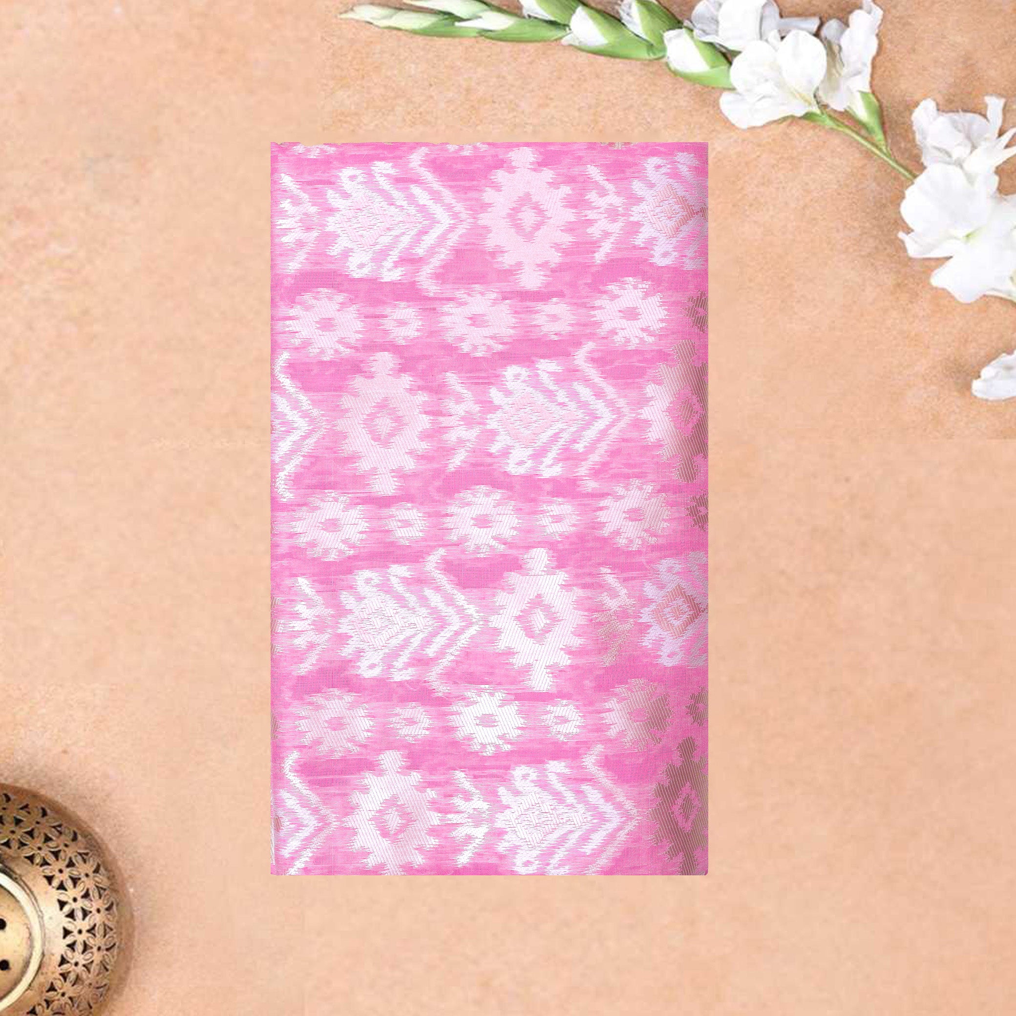 Pink Colour Fancy Weaving Saree